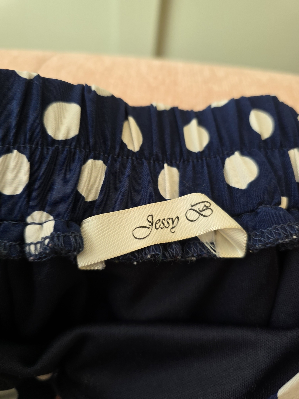 Modcloth Navy and White Polka Dot Pleated Midi Skirt Medium - Picture 5 of 7